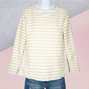 3 for $30! Per Se Sport Striped Cotton Textured Long Sleeve Sweatshirt